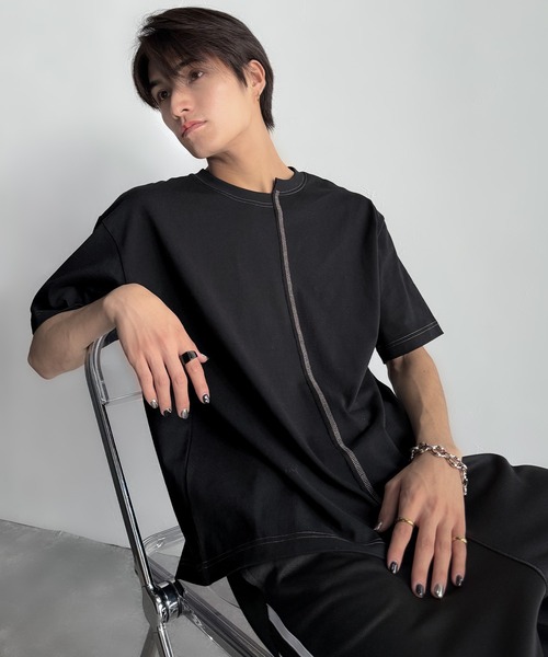 Classical Origin(クラシカルオリジン)の「【Classical Origin】「脱・量産型。」アシンメトリー配色ステッチTシャツ/Asymmetric Stitch Design T-Shirt(Tシャツ/カットソー・メンズ・チャコール/ホワイト/ブラック・LARGE/MEDIUM/SMALL)」の12枚目の写真