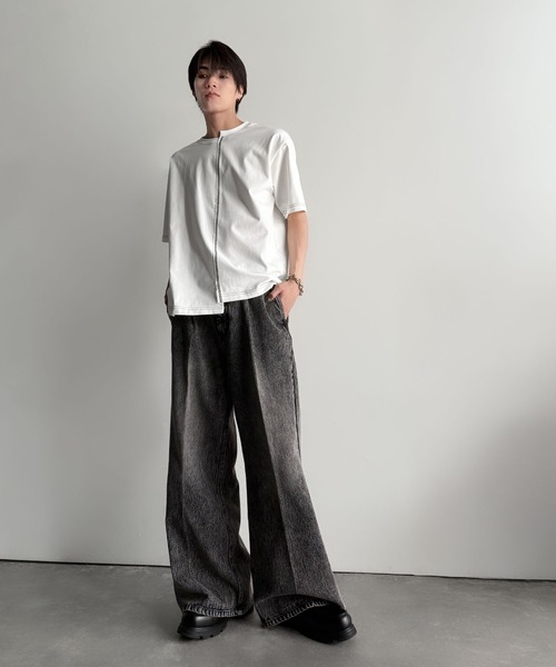 Classical Origin(クラシカルオリジン)の「【Classical Origin】「脱・量産型。」アシンメトリー配色ステッチTシャツ/Asymmetric Stitch Design T-Shirt(Tシャツ/カットソー・メンズ・チャコール/ホワイト/ブラック・LARGE/MEDIUM/SMALL)」の10枚目の写真
