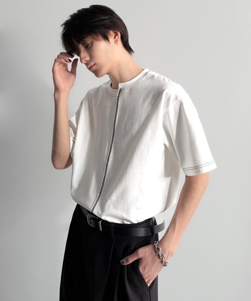 Classical Origin(クラシカルオリジン)の「【Classical Origin】「脱・量産型。」アシンメトリー配色ステッチTシャツ/Asymmetric Stitch Design T-Shirt(Tシャツ/カットソー・メンズ・チャコール/ホワイト/ブラック・LARGE/MEDIUM/SMALL)」の8枚目の写真