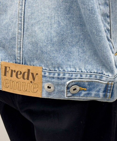 fredy emue(フレディエミュ)の「ノーカラーデニムジャケット(デニムジャケット・レディース・サックスブルー/ブルー・38)」の17枚目の写真