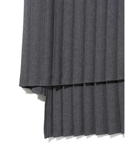 MIDIUMISOLID（ミディウミソリッド）の「MIDIUMISOLID for Ladies アシンメトリーヘムラッププリーツスカート（スカート・レディース・ブラック/チャコールグレー/アイボリー・FREE）」の21枚目の写真