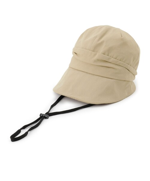 SHOO・LA・RUE（シューラルー）の「【UVカット】顔周りすっぽりキャスケット【サイズ調整／あご紐付き】（キャスケット・レディース・グレー/ブラック/ベージュ・00）」の3枚目の写真