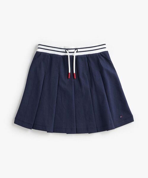 TOMMY HILFIGER（トミーヒルフィガー）の「GIRLS プリーツニットスカート（スカート・キッズ・ネイビー/ホワイト・130cm/140cm/150cm/160cm）」の2枚目の写真