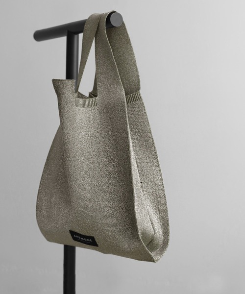 ANEMONE（アネモネ）の「ラメニットトートバッグ[M]（ショルダーバッグ・レディース・グリーン/ライトピンク/ブラック/ライトイエロー/シルバー/カーキ/シャンパン・FREE）」の3枚目の写真