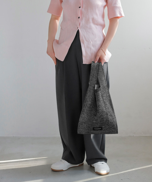 ANEMONE（アネモネ）の「ラメニットトートバッグ[M]（ショルダーバッグ・レディース・グリーン/ライトピンク/ブラック/ライトイエロー/シルバー/カーキ/シャンパン・FREE）」の2枚目の写真