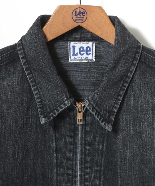 Lee（リー）の「Lee/リー DENIM ZIP UP BLOUSON/オーバーサイズ デニムジップアップブルゾン/Gジャン/91-B/レディース メンズ（デニムジャケット・メンズ・ブラック系その他・L/M/XL）」の4枚目の写真