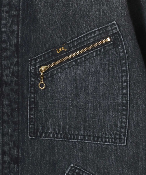 Lee（リー）の「Lee/リー DENIM ZIP UP BLOUSON/オーバーサイズ デニムジップアップブルゾン/Gジャン/91-B/レディース メンズ（デニムジャケット・メンズ・ブラック系その他・L/M/XL）」の6枚目の写真