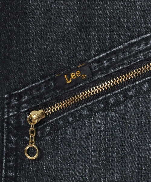 Lee（リー）の「Lee/リー DENIM ZIP UP BLOUSON/オーバーサイズ デニムジップアップブルゾン/Gジャン/91-B/レディース メンズ（デニムジャケット・メンズ・ブラック系その他・L/M/XL）」の7枚目の写真