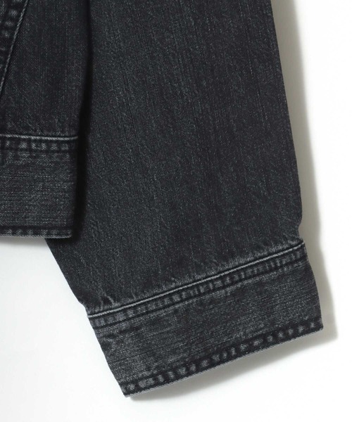 Lee（リー）の「Lee/リー DENIM ZIP UP BLOUSON/オーバーサイズ デニムジップアップブルゾン/Gジャン/91-B/レディース メンズ（デニムジャケット・メンズ・ブラック系その他・L/M/XL）」の9枚目の写真