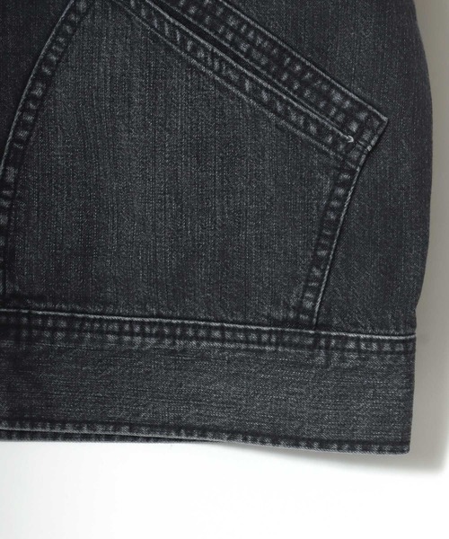 Lee（リー）の「Lee/リー DENIM ZIP UP BLOUSON/オーバーサイズ デニムジップアップブルゾン/Gジャン/91-B/レディース メンズ（デニムジャケット・メンズ・ブラック系その他・L/M/XL）」の11枚目の写真