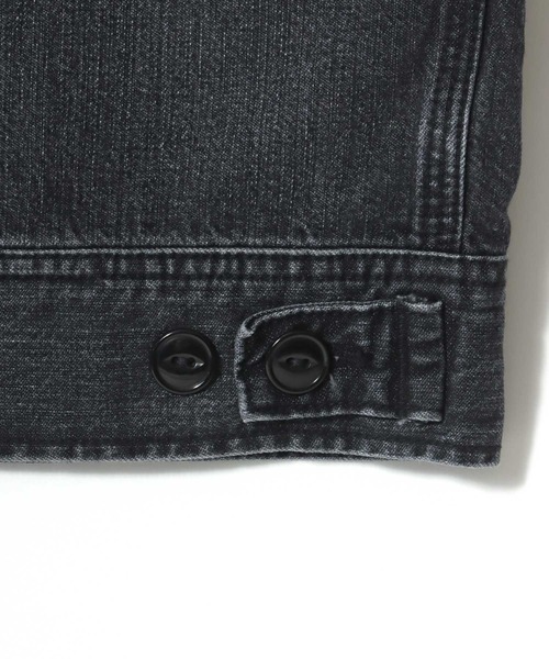 Lee（リー）の「Lee/リー DENIM ZIP UP BLOUSON/オーバーサイズ デニムジップアップブルゾン/Gジャン/91-B/レディース メンズ（デニムジャケット・メンズ・ブラック系その他・L/M/XL）」の12枚目の写真