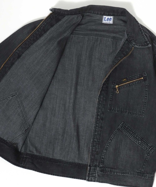 Lee（リー）の「Lee/リー DENIM ZIP UP BLOUSON/オーバーサイズ デニムジップアップブルゾン/Gジャン/91-B/レディース メンズ（デニムジャケット・メンズ・ブラック系その他・L/M/XL）」の13枚目の写真