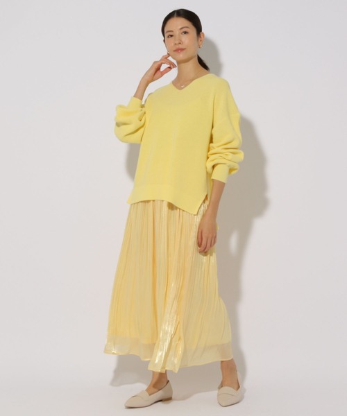 Elura（エルーラ）の「こなれVネックニット/289176（ニット/セーター・レディース・ライトイエロー/ネイビー/ライトベージュ/ライトピンク・LARGE/MEDIUM/SMALL）」の22枚目の写真