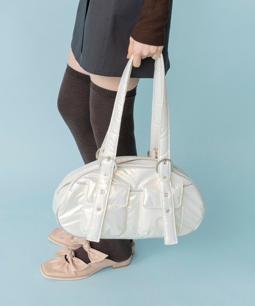 Casselini（キャセリーニ）の「Casselini(キャセリーニ)ナイロンミニボストン（ボストンバッグ・レディース・コーラル/オフホワイト/ブラック・FREE）」の2枚目の写真