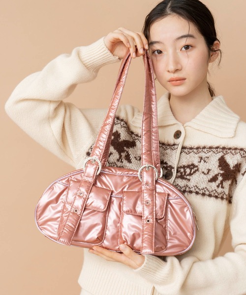 Casselini（キャセリーニ）の「Casselini(キャセリーニ)ナイロンミニボストン（ボストンバッグ・レディース・コーラル/オフホワイト/ブラック・FREE）」の3枚目の写真