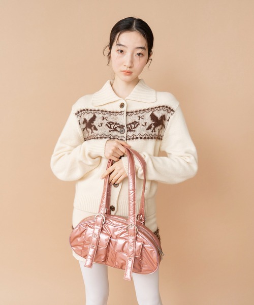 Casselini（キャセリーニ）の「Casselini(キャセリーニ)ナイロンミニボストン（ボストンバッグ・レディース・コーラル/オフホワイト/ブラック・FREE）」の9枚目の写真