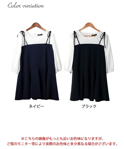 GOLDJAPAN（ゴールドジャパン）の「フェイクレイヤードペプラムキャミチュニック【大きいサイズ対応】（チュニック・レディース・ネイビー/ブラック・LL/3L/4L/5L）」の18枚目の写真