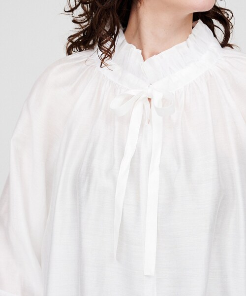 cloenc(クロエンス)の「【手洗い可】シアーリボンブラウス(シャツ/ブラウス・レディース・ブラック/アイボリー・02)」の9枚目の写真