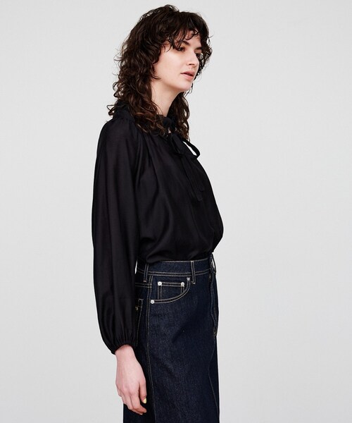 cloenc(クロエンス)の「【手洗い可】シアーリボンブラウス(シャツ/ブラウス・レディース・ブラック/アイボリー・02)」の13枚目の写真