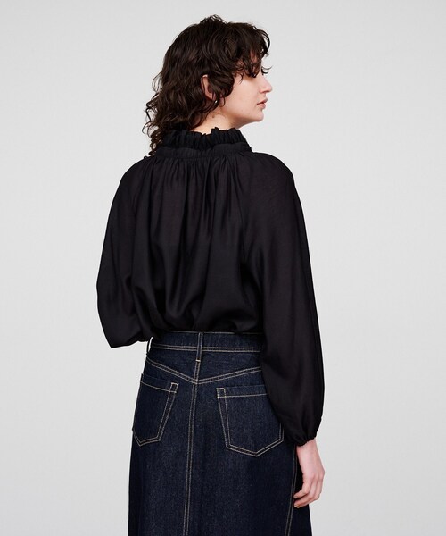 cloenc(クロエンス)の「【手洗い可】シアーリボンブラウス(シャツ/ブラウス・レディース・ブラック/アイボリー・02)」の14枚目の写真