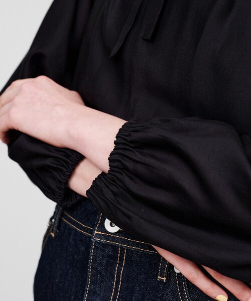 cloenc(クロエンス)の「【手洗い可】シアーリボンブラウス(シャツ/ブラウス・レディース・ブラック/アイボリー・02)」の16枚目の写真