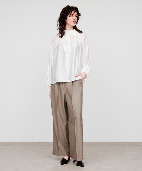 cloenc(クロエンス)の「【手洗い可】シアーリボンブラウス(シャツ/ブラウス・レディース・ブラック/アイボリー・02)」の4枚目の写真