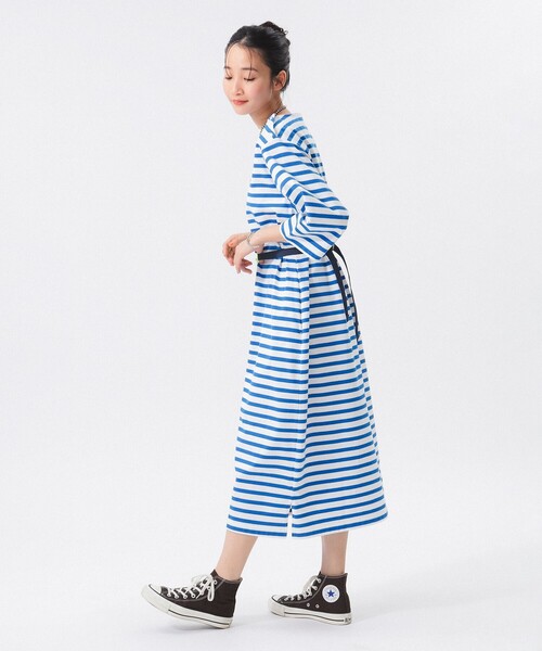 セール】【別注】LACOSTE / ボーダー ハーフスリーブ ドレス