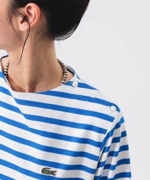 LACOSTE(ラコステ)の「【別注】LACOSTE / ボーダー ハーフスリーブ ドレス(ワンピース・レディース・ブルー/ベージュ/フューシャピンク・38/36)」の18枚目の写真