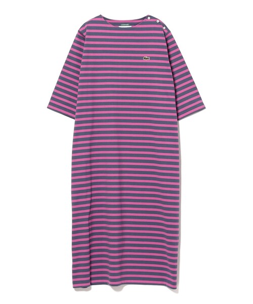 LACOSTE(ラコステ)の「【別注】LACOSTE / ボーダー ハーフスリーブ ドレス(ワンピース・レディース・ブルー/ベージュ/フューシャピンク・38/36)」の22枚目の写真