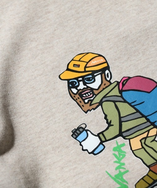 NANGA(ナンガ)の「NANGA / ナンガ ECO HYBRID SWEATSHIRT(OUT DOOR MAN PT) エコハイブリッド スウェットシャツ アウトドアマンプリント(Tシャツ/カットソー・メンズ・オートミール/グレー・MEDIUM/LARGE/X-LARGE)」の13枚目の写真