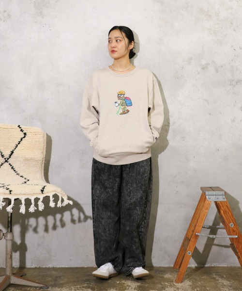 NANGA(ナンガ)の「NANGA / ナンガ ECO HYBRID SWEATSHIRT(OUT DOOR MAN PT) エコハイブリッド スウェットシャツ アウトドアマンプリント(Tシャツ/カットソー・メンズ・オートミール/グレー・MEDIUM/LARGE/X-LARGE)」の17枚目の写真