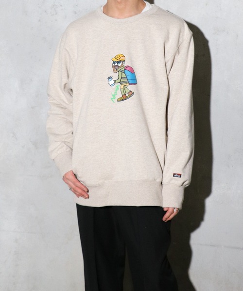 NANGA(ナンガ)の「NANGA / ナンガ ECO HYBRID SWEATSHIRT(OUT DOOR MAN PT) エコハイブリッド スウェットシャツ アウトドアマンプリント(Tシャツ/カットソー・メンズ・オートミール/グレー・MEDIUM/LARGE/X-LARGE)」の18枚目の写真
