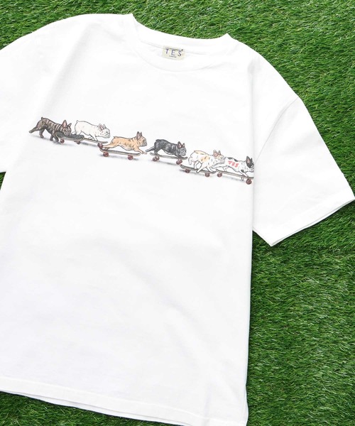 The Endless Summer(エンドレスサマー)の「TES RUN RUN RUN T-SHIRT / Tシャツ(Tシャツ/カットソー・メンズ・グリーン系その他3/アイボリー/ホワイト・SMALL/MEDIUM/LARGE/X-LARGE/XX-LARGE)」の2枚目の写真