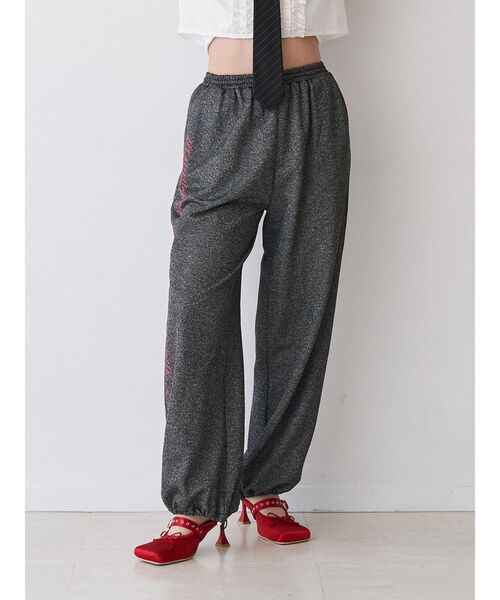 jouetie（ジュエティ）の「ラメルーズスウェットパンツ（スウェットパンツ・レディース・ブラック/ピンク/グレー・MEDIUM）」の2枚目の写真