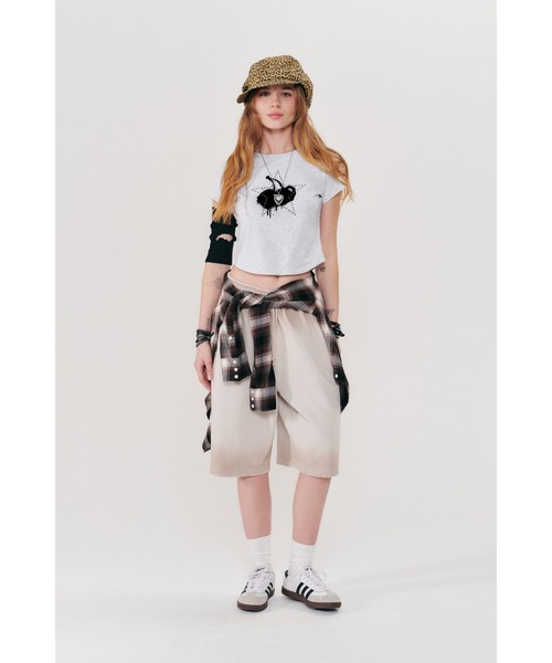 tシャツ KIRSH MELTING CHERRY PRINTED CROP T-SHIRT メルティング チェリー プリンテッド クロップ Tシャツ KIRSH MELTING CHERRY PRINTED CROP T-SHIRT メルティング