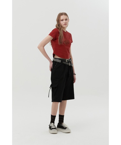 KIRSH（キルシー）の「KIRSH MELTING CHERRY PRINTED CROP T-SHIRT メルティング チェリー プリンテッド クロップ Tシャツ（Tシャツ/カットソー・レディース・レッド/グレー/ブラック・ONE SIZE）」の14枚目の写真