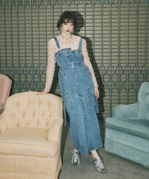 ELLEgirl（エルガール）の「カーゴデニムジャンスカ【ELLEgirl