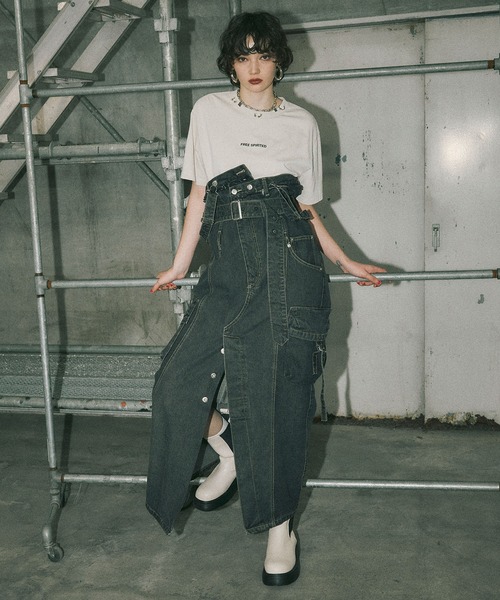 ELLEgirl（エルガール）の「カーゴデニムジャンスカ【ELLEgirl/エルガール】（ジャンパースカート・レディース・ブラック/インディゴブルー・S/M）」の20枚目の写真