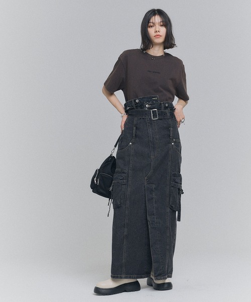 ELLEgirl（エルガール）の「カーゴデニムジャンスカ【ELLEgirl/エルガール】（ジャンパースカート・レディース・ブラック/インディゴブルー・S/M）」の7枚目の写真