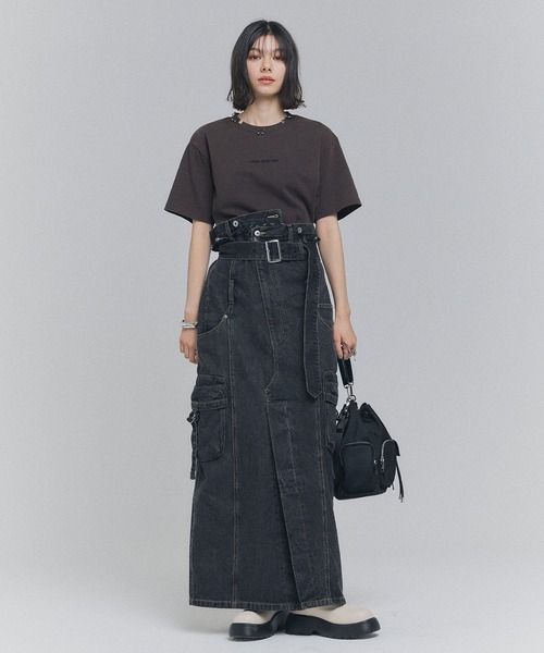 ELLEgirl（エルガール）の「カーゴデニムジャンスカ【ELLEgirl/エルガール】（ジャンパースカート・レディース・ブラック/インディゴブルー・S/M）」の6枚目の写真