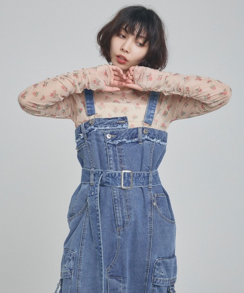 ELLEgirl エル ガール マルチウェイデニムジャンパースカート 再入荷