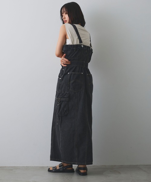 ELLEgirl（エルガール）の「カーゴデニムジャンスカ【ELLEgirl/エルガール】（ジャンパースカート・レディース・ブラック/インディゴブルー・S/M）」の22枚目の写真