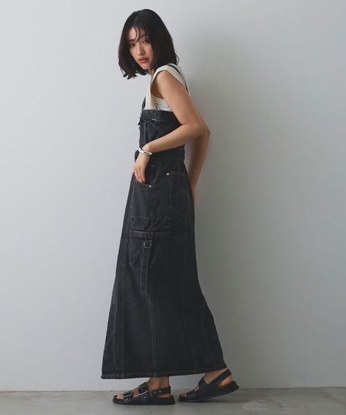 ELLEgirl（エルガール）の「カーゴデニムジャンスカ【ELLEgirl/エルガール】（ジャンパースカート・レディース・ブラック/インディゴブルー・S/M）」の21枚目の写真