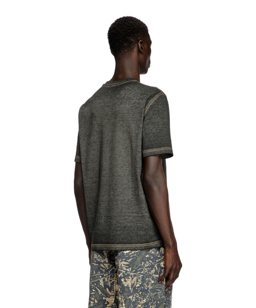 現行販売品　DIESEL T-AGO DIESEL ディーゼル Tシャツ メンズ ホワイト ブラック オーバルD
