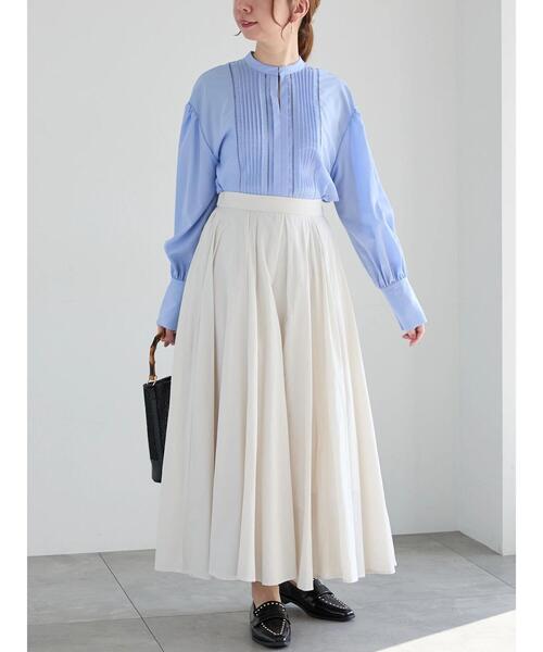 Te chichi（テチチ）の「シアープレンティフレアスカート（スカート・レディース・サックスブルー/グレー/ネイビー・F）」の4枚目の写真