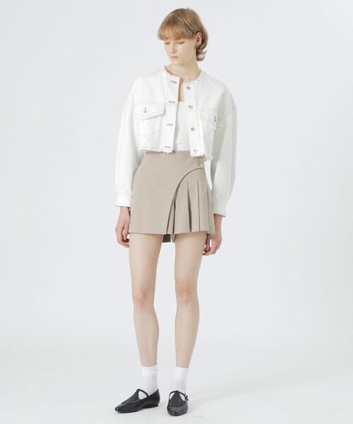 LOVELESS（ラブレス）の「アシンメトリープリーツスコート（その他パンツ・レディース・ベージュ系その他・36/34）」の3枚目の写真