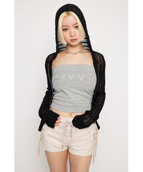 LAGUA GEM(ラグアジェム)の「STUDS カップベアトップ(チューブトップ・レディース・杢グレー/ブラック/ホワイト・FREE)」の16枚目の写真