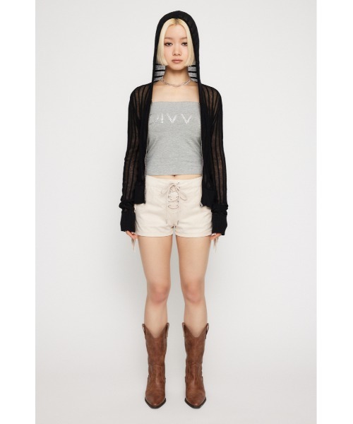 LAGUA GEM(ラグアジェム)の「STUDS カップベアトップ(チューブトップ・レディース・杢グレー/ブラック/ホワイト・FREE)」の18枚目の写真