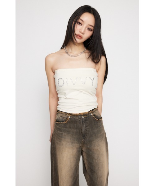 LAGUA GEM(ラグアジェム)の「STUDS カップベアトップ(チューブトップ・レディース・杢グレー/ブラック/ホワイト・FREE)」の9枚目の写真