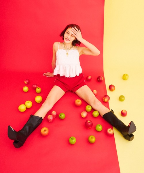 What Is Heart(ワットイズハート)の「Kogin embroidery line short pants -コギン刺しラインショートパンツ -(その他パンツ・レディース・ブルー/レッド・SMALL/MEDIUM)」の16枚目の写真